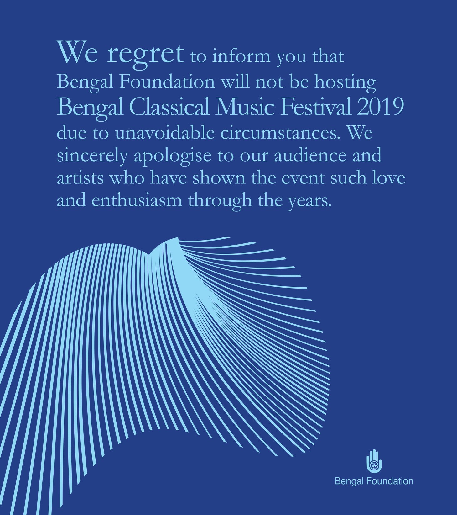 Bengal Classical Music Fest – Cancelled Again